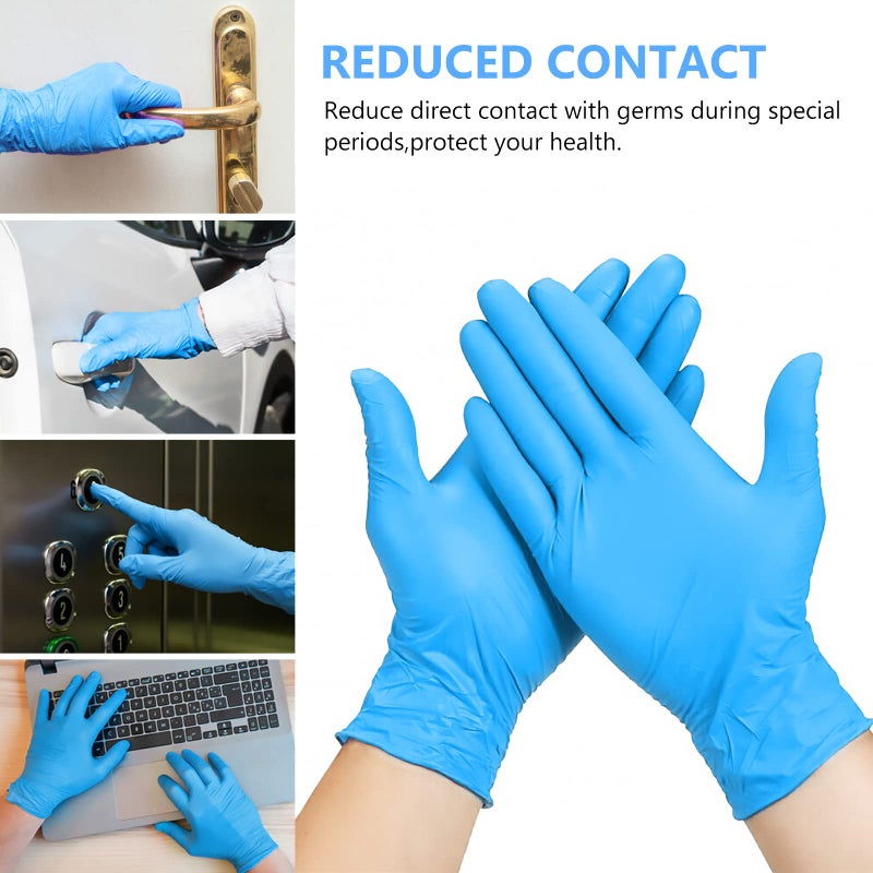 squish Disposable Gloves, Blue 4 mil Vinyl Synmax Blend Exam Gloves Non Sterile, Powder Free, Latex Free - Cleaning Supplies, Kitchen and Food Safe(Pack of 100) (Blue Large) - Image 4